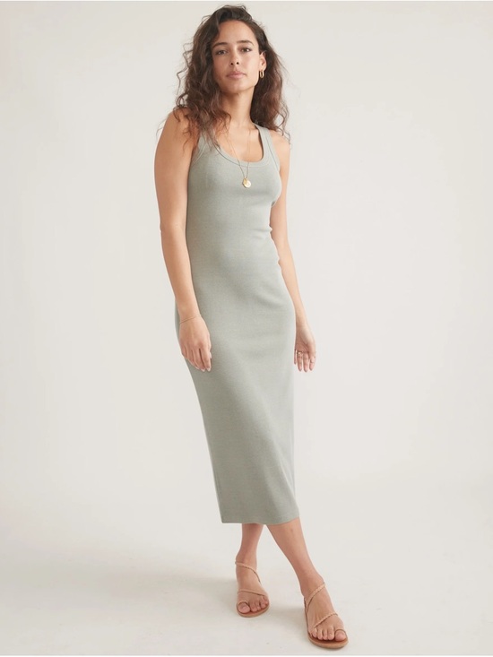 Marine Layer Dresses & Skirts - Marine Layer Lexi Rib Sun-In Dress Sage Green Midi Summer - Size XL Cotton Modal